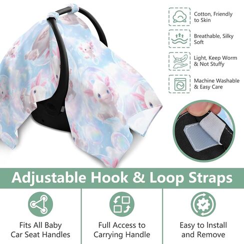 Funny Axolotl Car Seat Cover Baby, Carseat Canopy Cover for Girl Boy, Breathable Baby Carrier Cover Stroller Sun Shade Universal Fit Breastfeeding Cover in Kuwait