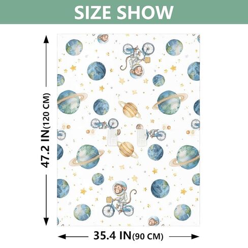 Planet and Star Space Monkey Car Seat Cover Baby, Carseat Canopy Cover for Girl Boy, Breathable Baby Carrier Cover Stroller Sun Shade Universal Fit Breastfeeding Cover in Kuwait
