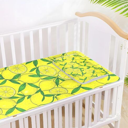 Summer Yellow Lemon Cooling Baby Bassinet Mattress 28" x 52" Ultra Soft Pads Washable Waterproof for Kids, Adult in Kuwait