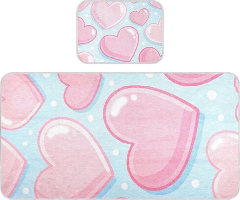 Pink Romantic Heart Cooling Baby Mattress Protector Pads 28" x 52" Reusable Mattress Protector pad for Baby&Toddler in Kuwait