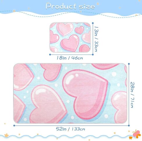 Pink Romantic Heart Cooling Baby Mattress Protector Pads 28" x 52" Reusable Mattress Protector pad for Baby&Toddler in Kuwait
