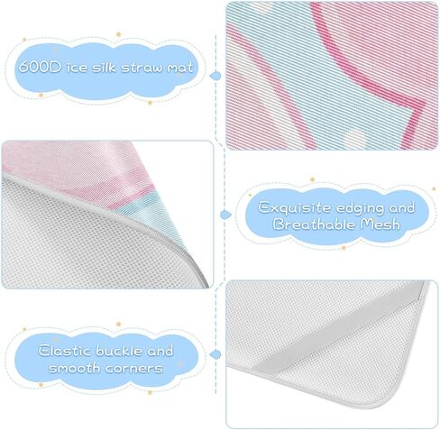 Pink Romantic Heart Cooling Baby Mattress Protector Pads 28" x 52" Reusable Mattress Protector pad for Baby&Toddler in Kuwait