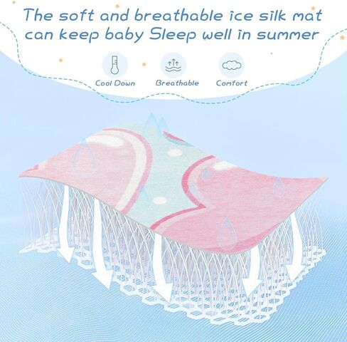 Pink Romantic Heart Cooling Baby Mattress Protector Pads 28" x 52" Reusable Mattress Protector pad for Baby&Toddler in Kuwait