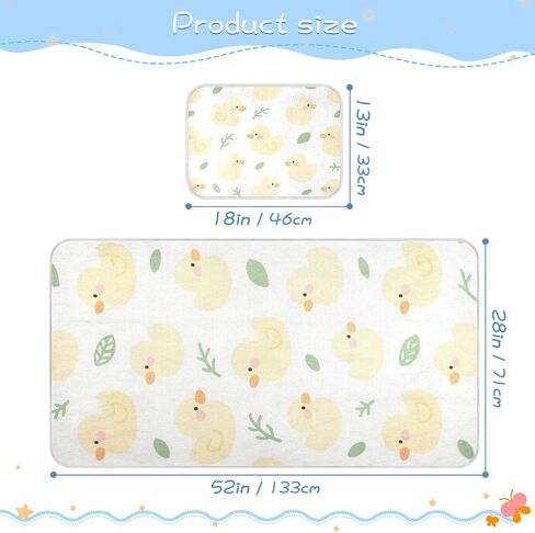 Cartoon Cute Yellow Duck Cooling Baby Crib Mattress Topper 28" x 52" Absorbent Training Pads for Kids, Adult in Kuwait