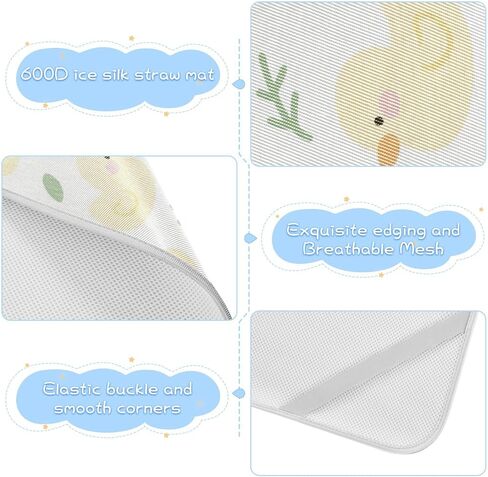 Cartoon Cute Yellow Duck Cooling Baby Crib Mattress Topper 28" x 52" Absorbent Training Pads for Kids, Adult in Kuwait