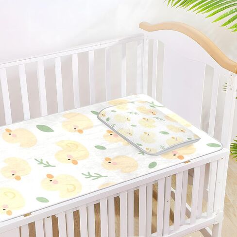 Cartoon Cute Yellow Duck Cooling Baby Crib Mattress Topper 28" x 52" Absorbent Training Pads for Kids, Adult in Kuwait