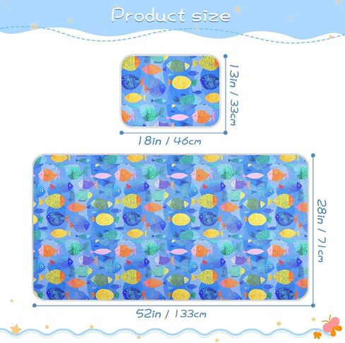 Tropical Fish Multicolor Cooling Baby Waterproof Mattress 28" x 52" Ultra Soft Pads for Kids for Kids, Adult in Kuwait