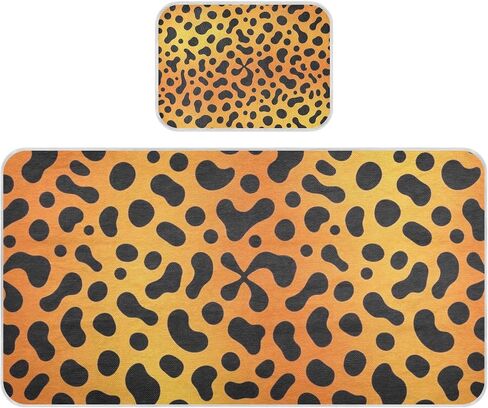 Orange Leopard Print Cooling Baby Mattress Protector pad 28" x 52" Washable Pads for Bed for Baby&Toddler in Kuwait