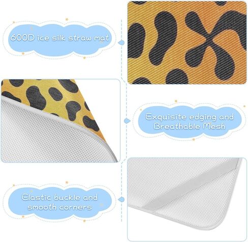 Orange Leopard Print Cooling Baby Mattress Protector pad 28" x 52" Washable Pads for Bed for Baby&Toddler in Kuwait