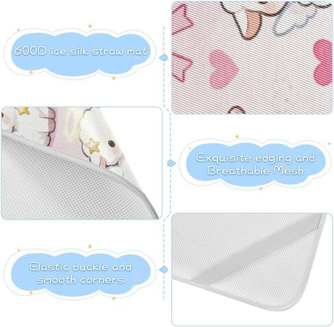 Cute Sheep Cartoon Angel Cooling Baby Mattress pad Protector 28" x 52" Washable Mattress pad for Kids, Adult in Kuwait