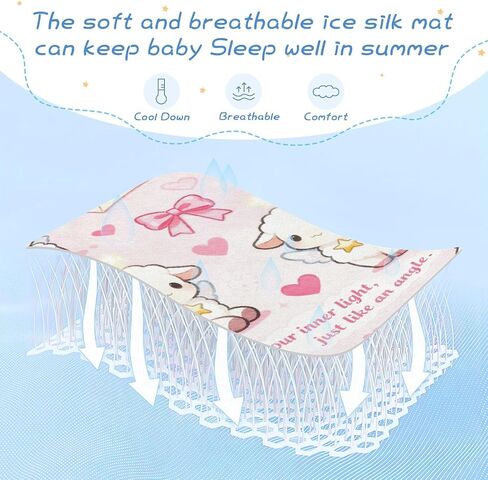 Cute Sheep Cartoon Angel Cooling Baby Mattress pad Protector 28" x 52" Washable Mattress pad for Kids, Adult in Kuwait