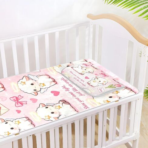 Cute Sheep Cartoon Angel Cooling Baby Mattress pad Protector 28" x 52" Washable Mattress pad for Kids, Adult in Kuwait
