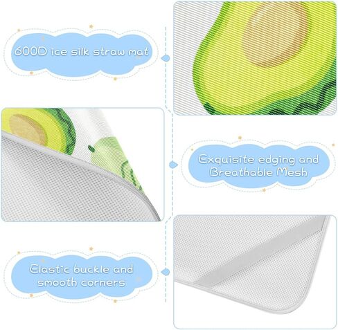 Green Avocado Cooling Baby Mattress Cover 28" x 52" Reusable Mattress pad for Baby&Toddler in Kuwait