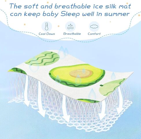 Green Avocado Cooling Baby Mattress Cover 28" x 52" Reusable Mattress pad for Baby&Toddler in Kuwait