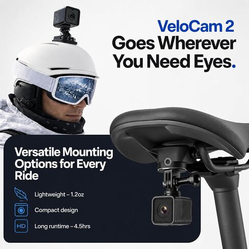 TIROL SUPPLIES Ultra Light Action Camera | 170° Wide Angle FHD 1080P | Front or Rear View Bike Camera, Loop Recording, USB Rechargeable, Two-Prong Mount for Men in Kuwait