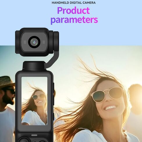 1080P Handheld Sports Camera with Rotating Lens and 32GB Storage | Pocket-sized ABS Action Camera with 180° Flexible Lens,32GB Memory,Great for Outdoor Cycling,Travel,and Vlogging in Kuwait