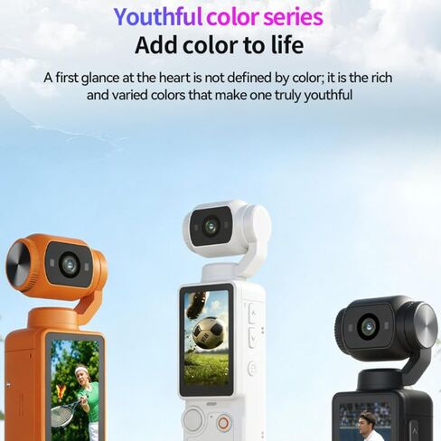 1080P Handheld Sports Camera with Rotating Lens and 32GB Storage | Pocket-sized ABS Action Camera with 180° Flexible Lens,32GB Memory,Great for Outdoor Cycling,Travel,and Vlogging in Kuwait