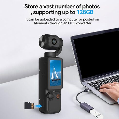 1080P Handheld Sports Camera with Rotating Lens and 32GB Storage | Pocket-sized ABS Action Camera with 180° Flexible Lens,32GB Memory,Great for Outdoor Cycling,Travel,and Vlogging in Kuwait
