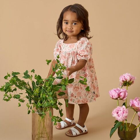 MODERNMOMENTS Baby Girls' 2-piece Puffed Sleeve Dress & Diaper Cover Set in Kuwait