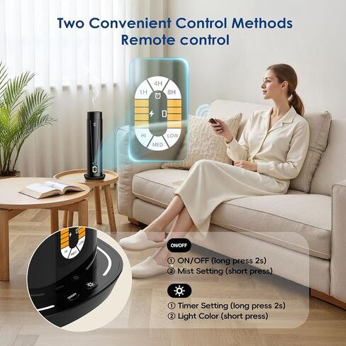 Waterless Scent Diffuser, Essential Oil Diffuser for Home, Office, Hotel | 1200 Sq Ft Coverage, Quiet Aromatherapy Diffuser with LED Light & Timer, Air Scent Diffuser Starter Kit in Kuwait