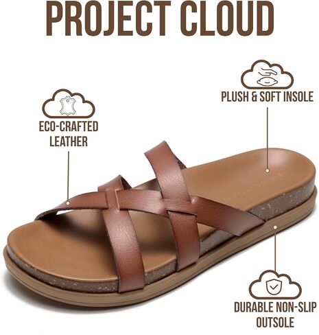 Project Cloud Non-Slip Summer Slides for Women & Lightweight Womens Sandals | Summer Sandals for Women with Plush and Soft Insole Womens Sandals Comfortable Non Slip and Lightweight Women Footwear in Kuwait