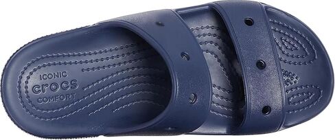 Crocs Unisex Classic Two-Strap Slide SandaLS, Navy, 10 Women/12 Men in Kuwait