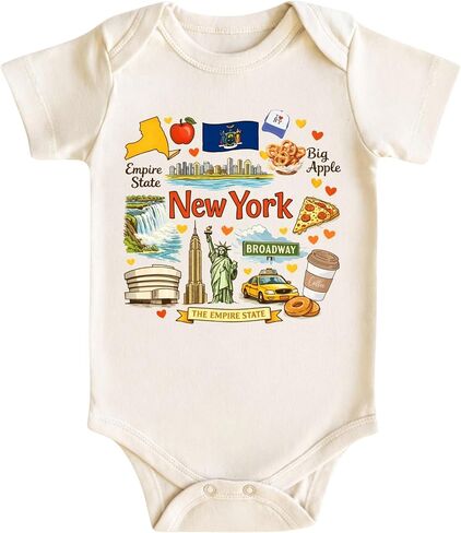 New York Newborn Baby Bodysuit for Boys Girls, New York Hospital New Baby Infant Outfit Gifts for New Parents in Kuwait