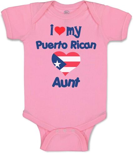 Cute Rascals Baby Bodysuit I Love My Puerto Rican Aunt Boy & Girl Baby Clothes Funny Cotton Soft Pink Design Only 6 Months in Kuwait