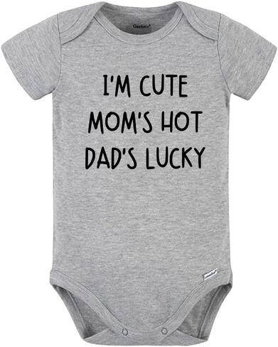 I'm Cute Mom's Hot Dad's Lucky Baby Bodysuit, Kids T-Shirt in Kuwait