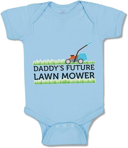 Cute Rascals Custom Baby Bodysuit Daddy's Future Lawn Mower Cutting Grass Boy & Girl Baby Clothes in Kuwait