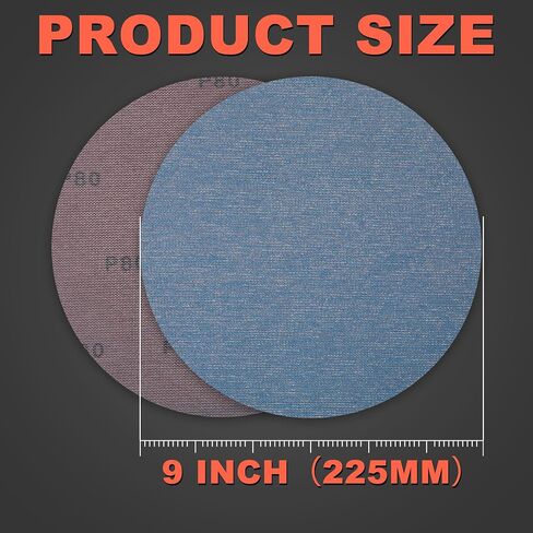 9 Inch Mesh Sanding Disc Assortment: 25Pcs Premium Ceramic Net Sanding Discs 60 80 120 150 240 Assorted Grit, Dustless Hook & Loop Round Sandpaper Replacement Pad for Drywall Sander in Kuwait