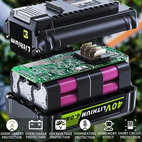 Replace for Ryob 40V Battery 6.0Ah OP4060 OP4040 Battery OP4050 OP4015 OP4026 OP4030, Compatible with Ryob 40V HP Series Tools in Kuwait