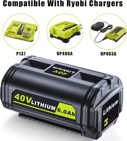 Replace for Ryob 40V Battery 6.0Ah OP4060 OP4040 Battery OP4050 OP4015 OP4026 OP4030, Compatible with Ryob 40V HP Series Tools in Kuwait