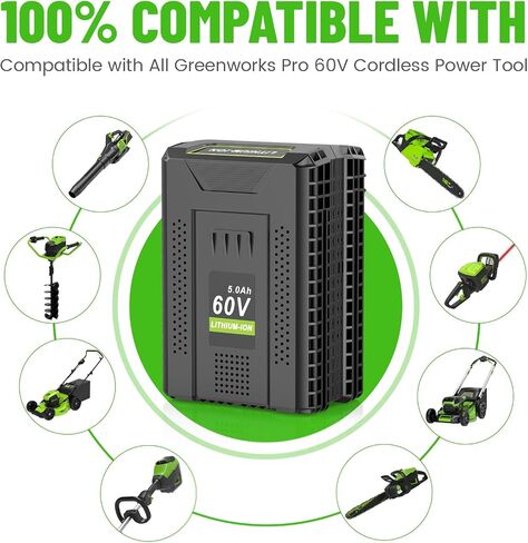 60V 5000mAh Battery 2Pack Replacement for Greenworks 60V Battery,Compatible with Greenworks 60Volt Batteries LB604 2908502 LB6042 LB60A00 LB60A01 LB60A02 Fit for 60Volt Power Tools in Kuwait