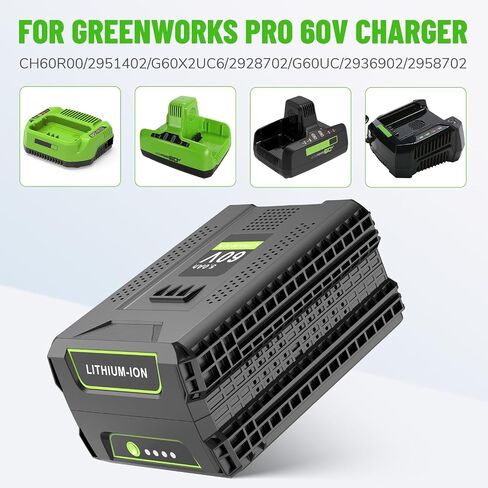 60V 5000mAh Battery 2Pack Replacement for Greenworks 60V Battery,Compatible with Greenworks 60Volt Batteries LB604 2908502 LB6042 LB60A00 LB60A01 LB60A02 Fit for 60Volt Power Tools in Kuwait
