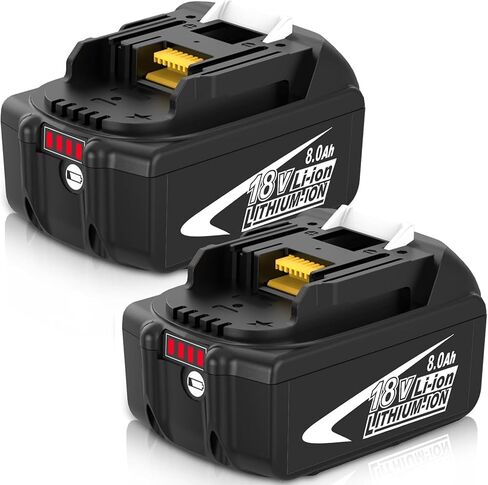 2 Pack 8.0Ah Replacement for BL1860B 18V Battery and DC18RF Charger Combo | Compatible with 18 Volt Battery BL1860B-2 BL1860 BL1850 BL1840 BL1830 LXT-400 Cordless Power Tools in Kuwait