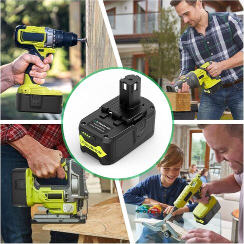 TREE.NB 18Volt 8.0Ah Replacement for Ryobi 18V Lithium Battery Ultra-High Capacity Compatible with Ryobi ONE+ 18V Battery P102 P103 P104 P105 P106 P107 P108 (2Pack) in Kuwait