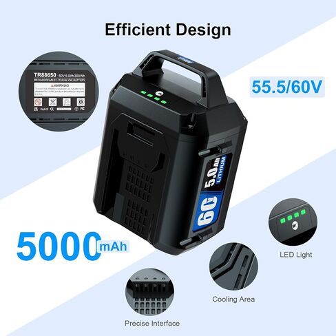 5.0Ah Lithium-ion Replacement for ‎Toro 60V Battery | L108 L135 L216 L324 L405 88620 88625 88640 88660 88675，Compatible with Toro Flex Force Battery 60 Volt Max-1 Pack in Saudi Arabia