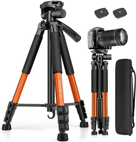 JOILCAN Tripod for Camera, 67" Heavy Duty Camera Tripod, Phone Tripods for Video Recording Photo Vlog, Aluminum Tripods with Holder & Travel Bag for Cameras DSLR iPhone Projector Laser in Kuwait