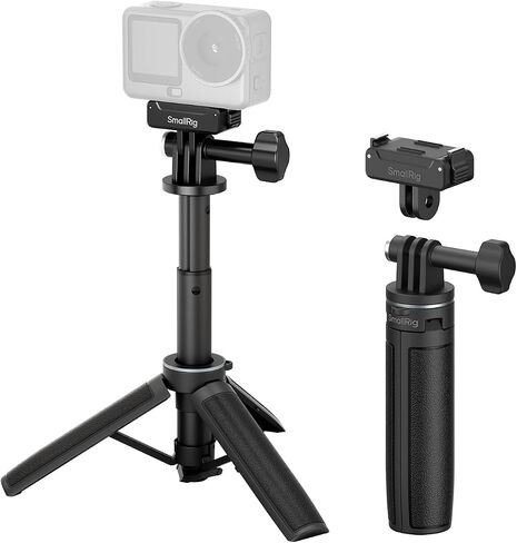 SmallRig One-Touch Open Action Camera Selfie Stick Tripod, 5.2-12in Extendable, Small Table Tripod with 2 Prong Mount for DJI Action 6/5 Pro/4/Nano, for Insta360 Ace Pro 2, for GoPro 13/12/11-6148 in Kuwait