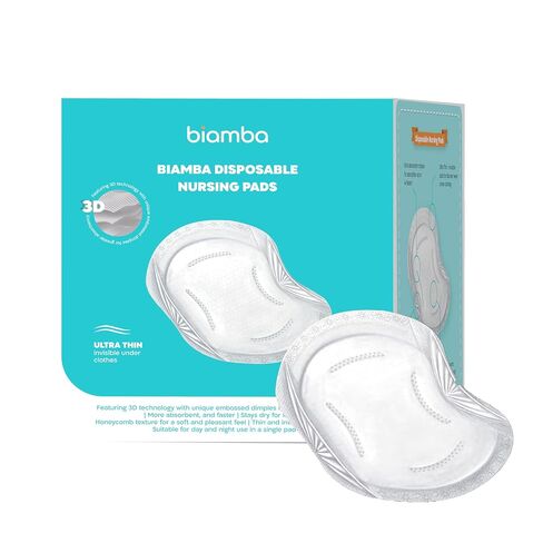 60-Pack Disposable Nursing Pads for Breastfeeding - Ultra Thin Breast Pads for Leaking Milk Disposable with 3D Absorption & Leak Protection Individually Wrapped, Day & Night Nursing Essentials in Kuwait