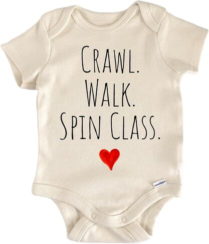 Crawl Walk Spin Class - Baby Boy Girl Clothes Bodysuit Funny Cute in Kuwait