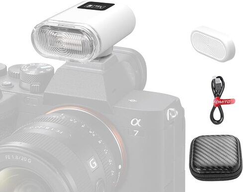 F12 Mini Camera Flash Speedlite for Canon/Nikon/Fuji/Sony/Ricoh GR3/GR3X Digital Film Cameras, Portable Mini Hot Shoe Flashlight for DSLR Cameras Grey in Kuwait
