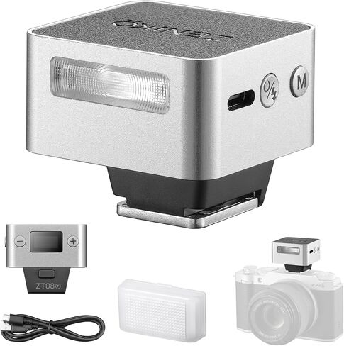 ZENIKO ZT-08F Mini On-Camera TTL Flash for Fujifilm Cameras – Ultra-Compact, Portable, Professional TTL Auto Flash with Fast Recycle(Silver) in Kuwait