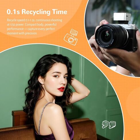 ZENIKO ZT-08F Mini On-Camera TTL Flash for Fujifilm Cameras – Ultra-Compact, Portable, Professional TTL Auto Flash with Fast Recycle(Silver) in Kuwait