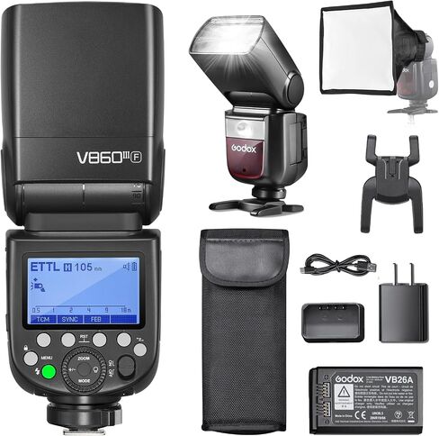 Godox V860III-N TTL Flash Speedlite for Nikon Speedlight with Shoe Mount 76ws Hss 2.4g Wireless X System 480 Full-Power 10 Level Led Modeling Light 2600mah Li-Ion Battery Compatible for Nikon in Kuwait