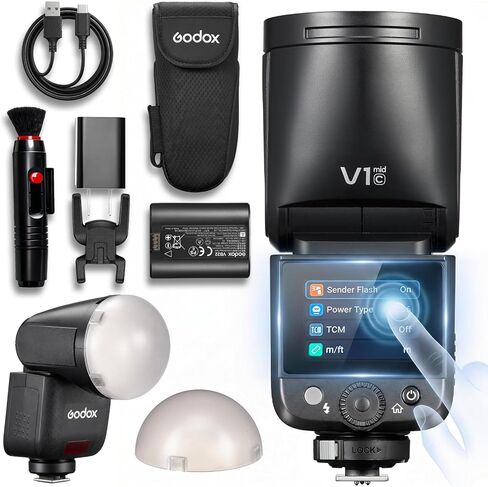Godox V1 MID C Flash for Canon with AK-R11 Dome Diffuser in Kuwait