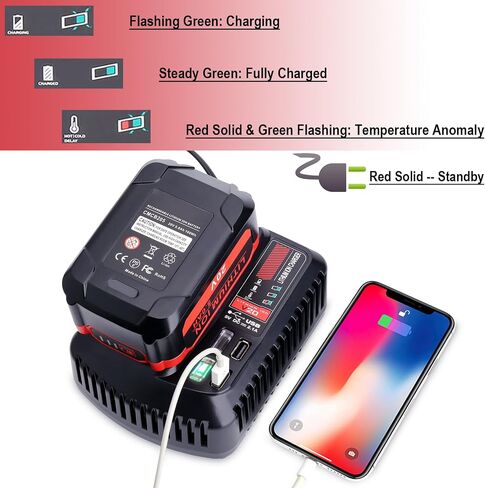 Upgraded 6.0Ah 20V Lithium Battery Compatible with Craftsman V20 Tools | 2-Pack Replacement Battery CMCB204 Compatible with Craftsman V20 Series Cordless Outdoor Tool Batteries CMCB206, CMCB202 in Saudi Arabia