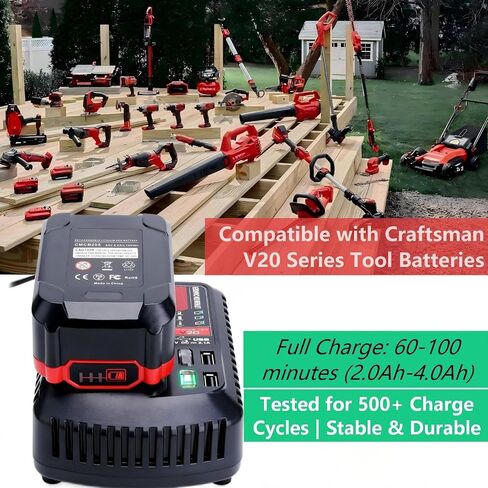 Upgraded 6.0Ah 20V Lithium Battery Compatible with Craftsman V20 Tools | 2-Pack Replacement Battery CMCB204 Compatible with Craftsman V20 Series Cordless Outdoor Tool Batteries CMCB206, CMCB202 in Saudi Arabia