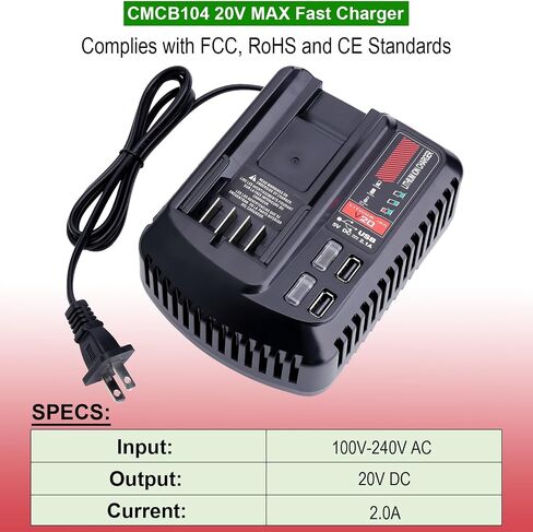 Upgraded 6.0Ah 20V Lithium Battery Compatible with Craftsman V20 Tools | 2-Pack Replacement Battery CMCB204 Compatible with Craftsman V20 Series Cordless Outdoor Tool Batteries CMCB206, CMCB202 in Saudi Arabia